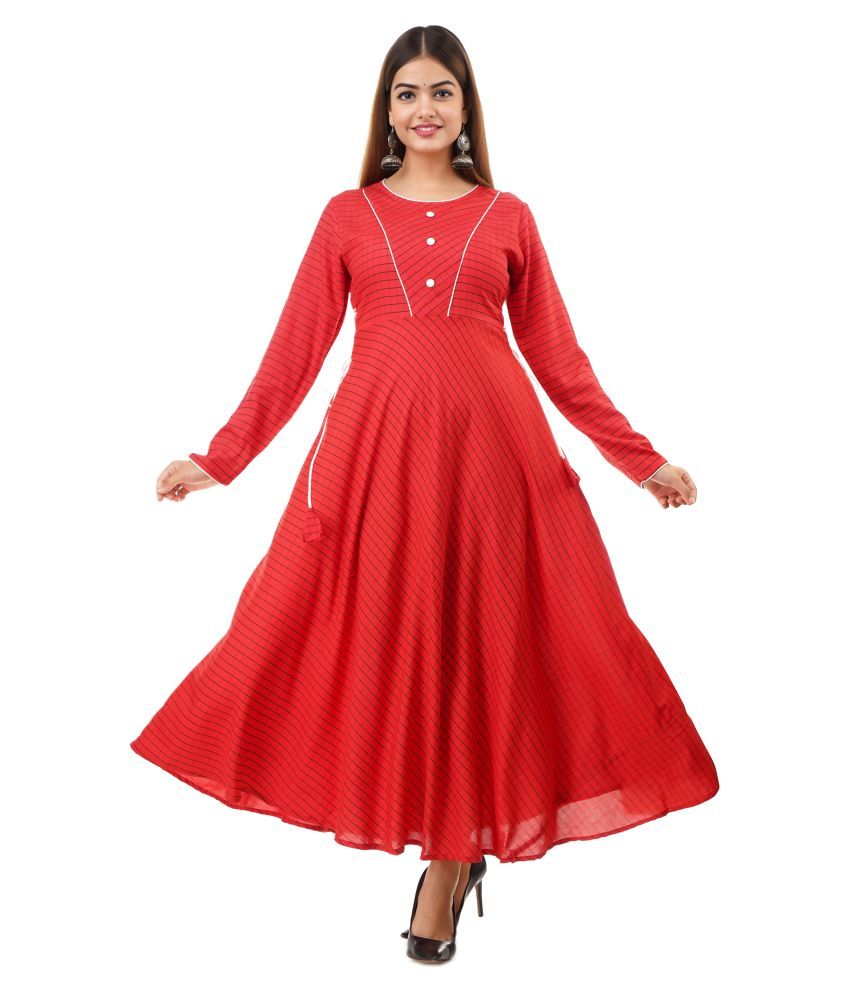 long cotton anarkali kurti