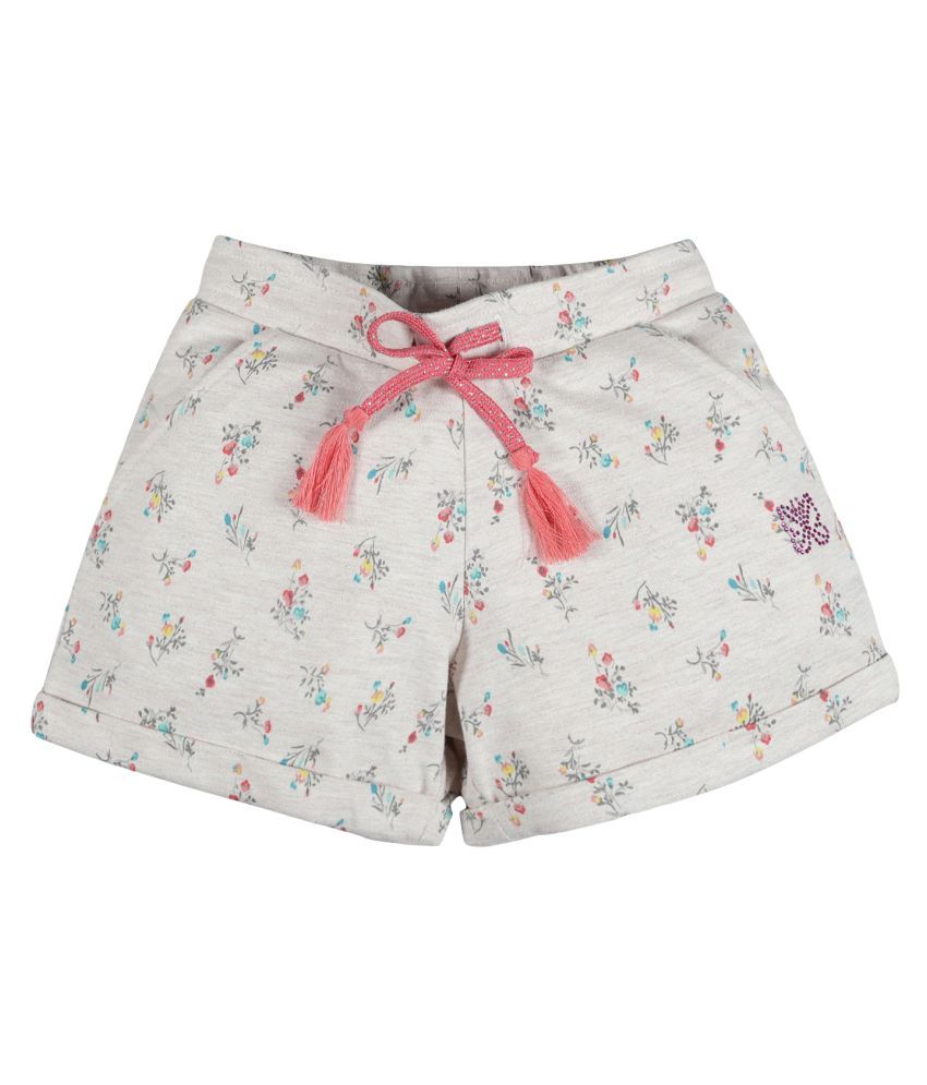     			PLUM TREE - Cream Cotton Girls Bermudas ( Pack of 1 )