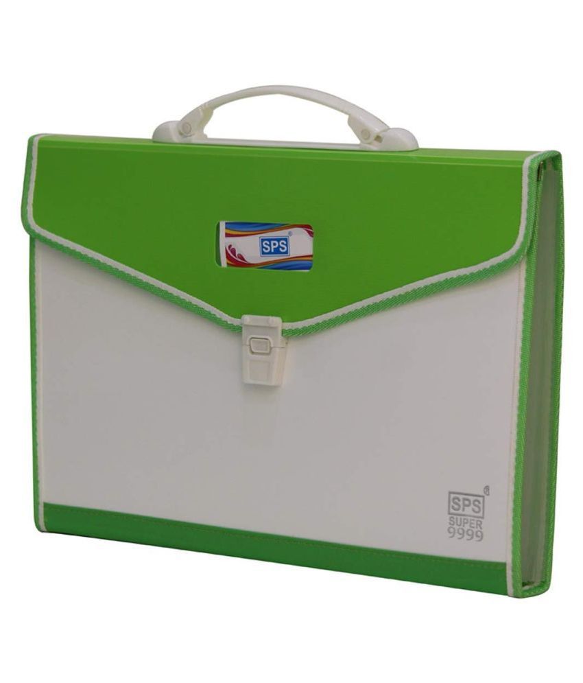     			RANGWELL Presents Plastic File Folder F/C Expanding Bag with Handle (GREEN/Multicoloured (AKSHAR ENTERPRISES)