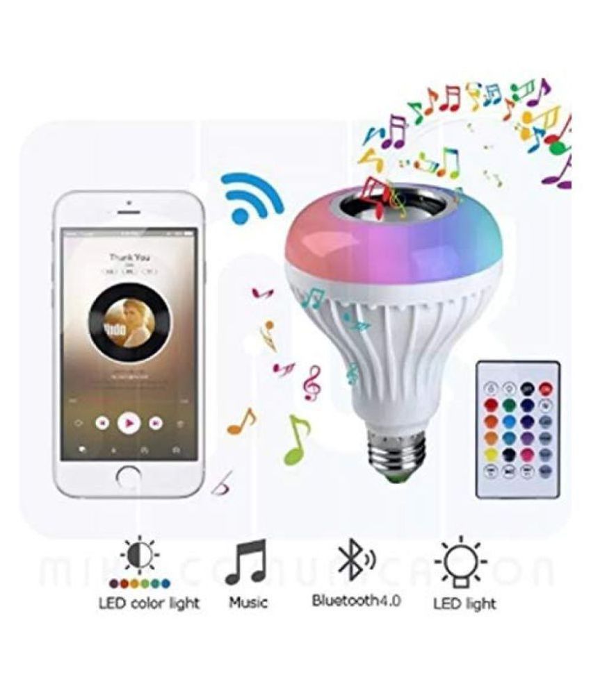     			EvaaHub Plus Music Light Smart Bulb With Bluetooth Speaker B22 Self Changing Color Lamp Built-In Audio Speaker - Pack of 1