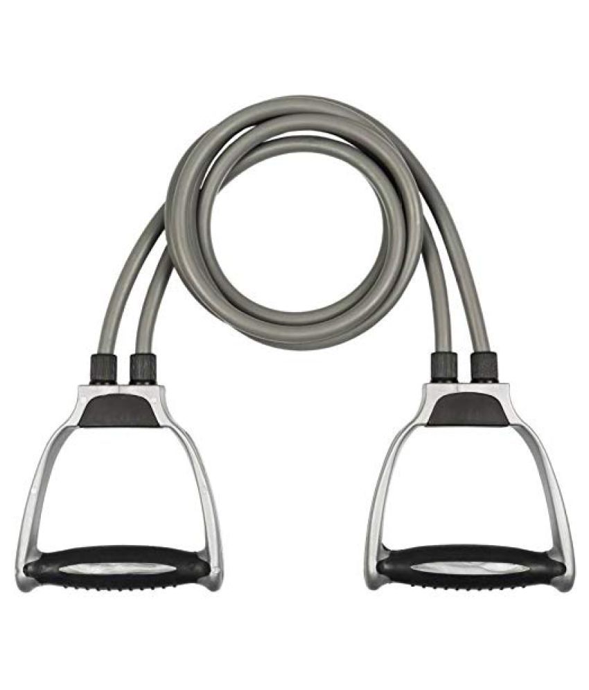     			Double Toning Resistance Tube, Dual Bands for Stretching, Workout, and Toning for Men and Women