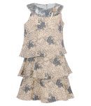 Cutecumber Georgette Shift Dress For Girls ( , Beige )