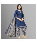 Anand Blue Crepe Unstitched Dress Material