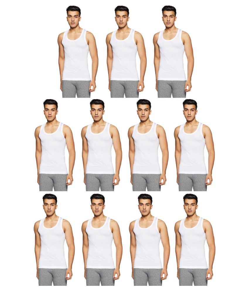     			Rupa Frontline White Sleeveless Vests Pack of 11