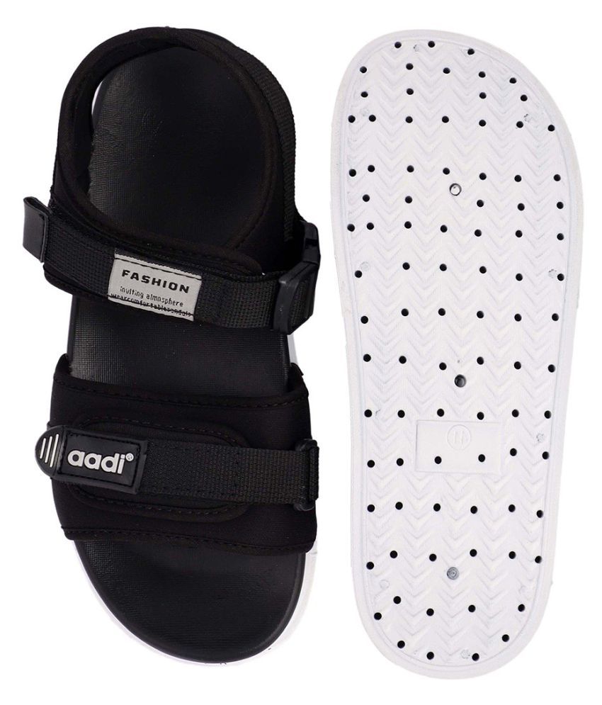 aadi men black sandals