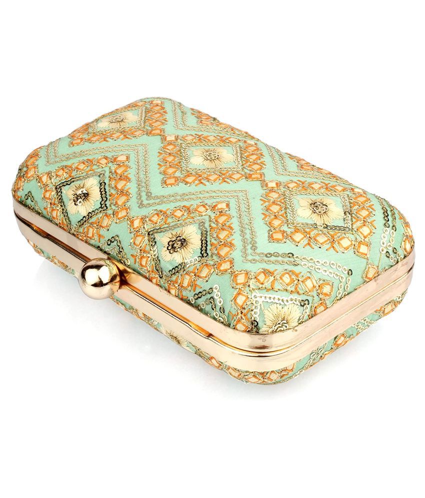 Buy Raspberry Multi Fabric Box Clutch at Best Prices in India - Snapdeal