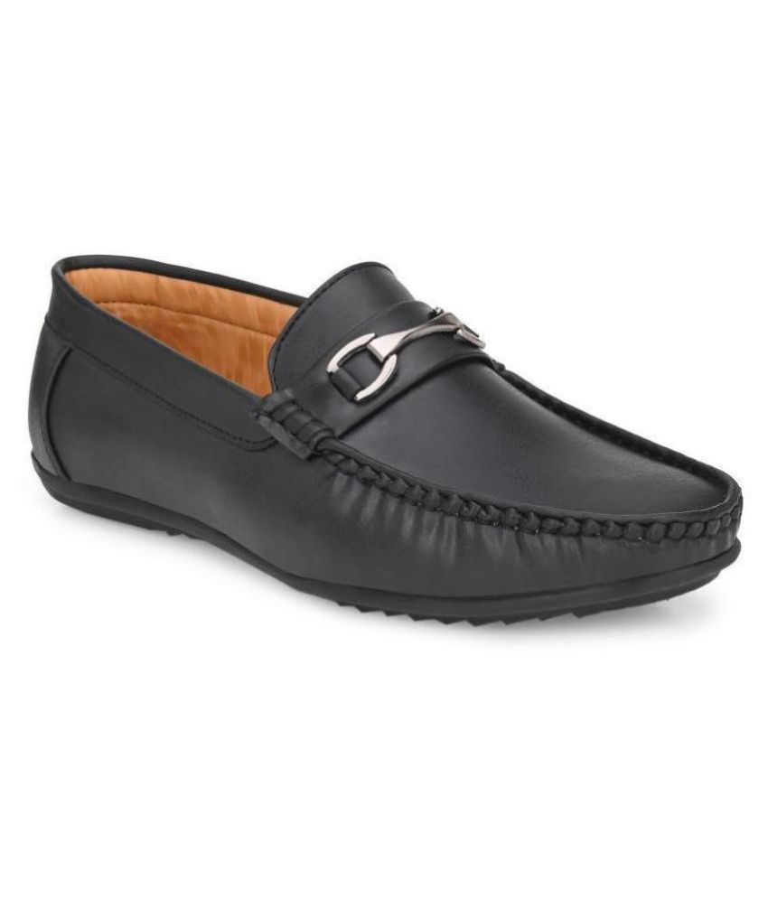     			Leeport - Black Men's Horsebit loafers