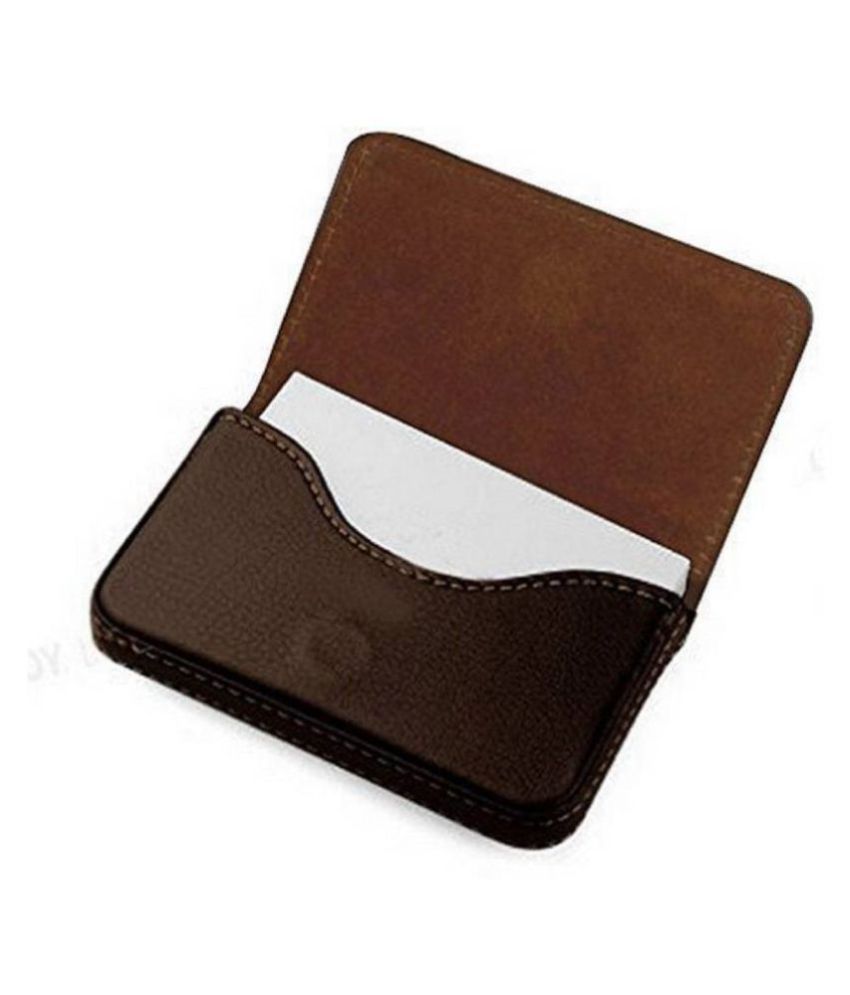     			PRODUCTMINE Leather Card Holder Leather Brown Pouch