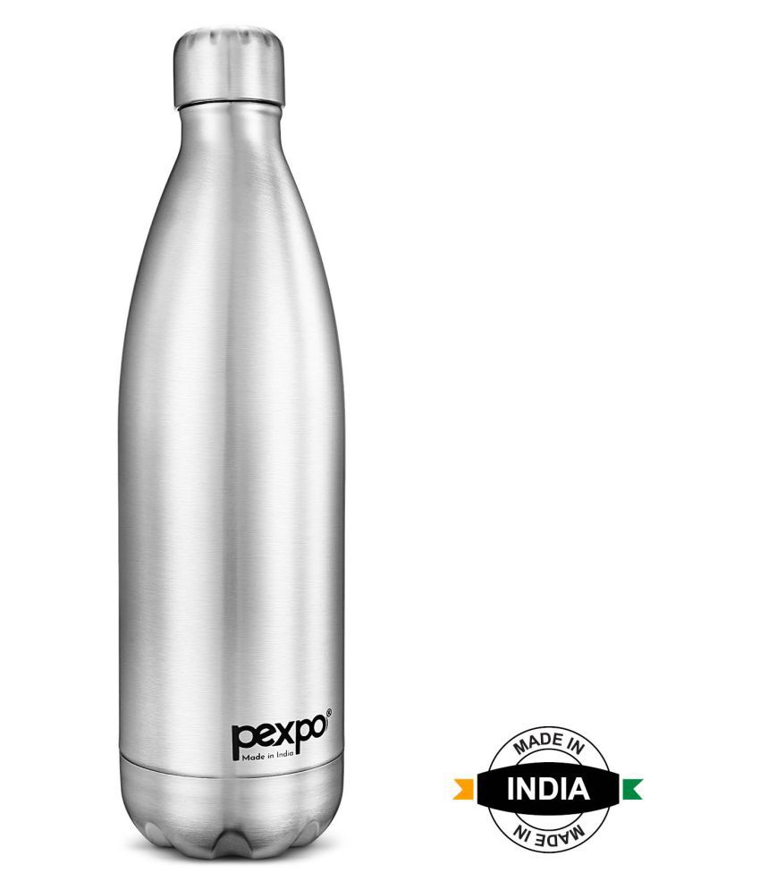     			Pexpo 750ml 24 Hrs Hot and Cold ISI Certified Flask, Electro Vacuum insulated Bottle (Pack of 1, Silver)
