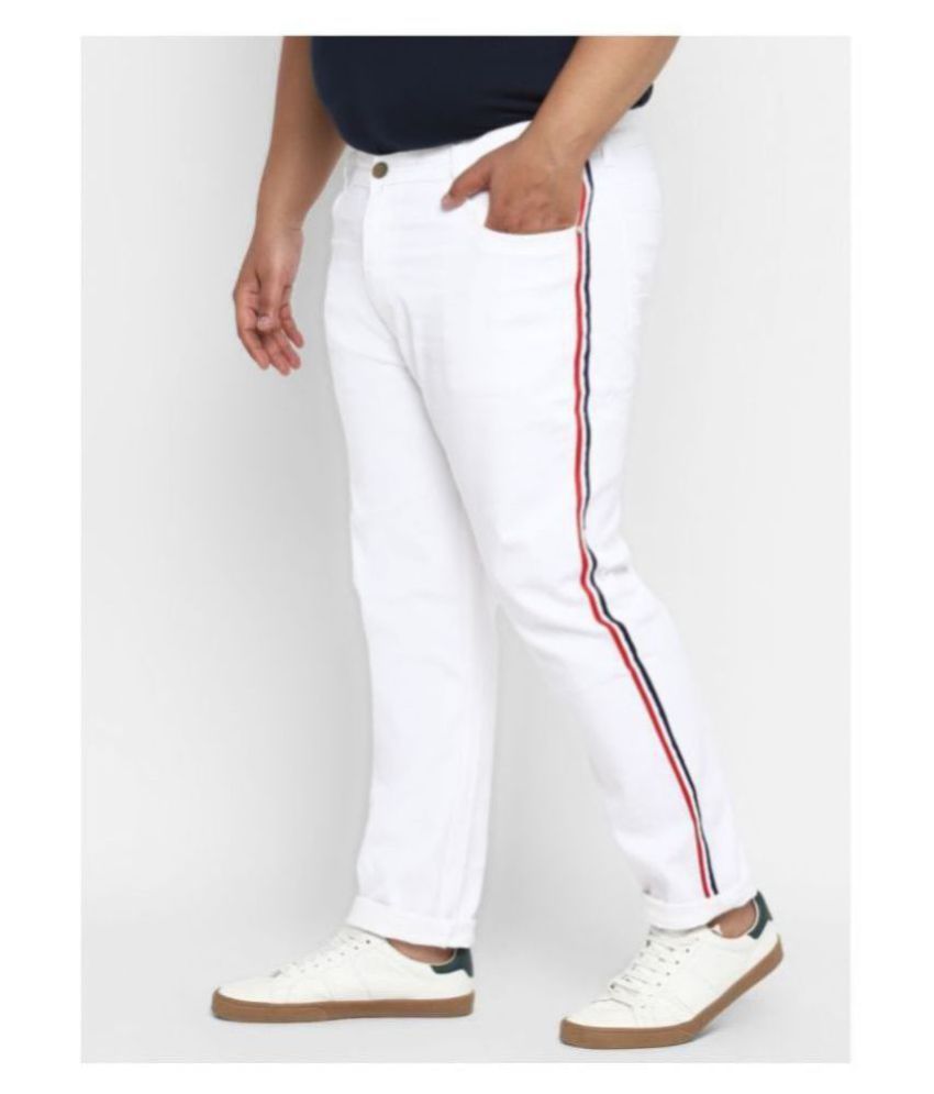 Urbano Plus - White Cotton Blend Regular Fit Men's Jeans ( Pack of 1 )