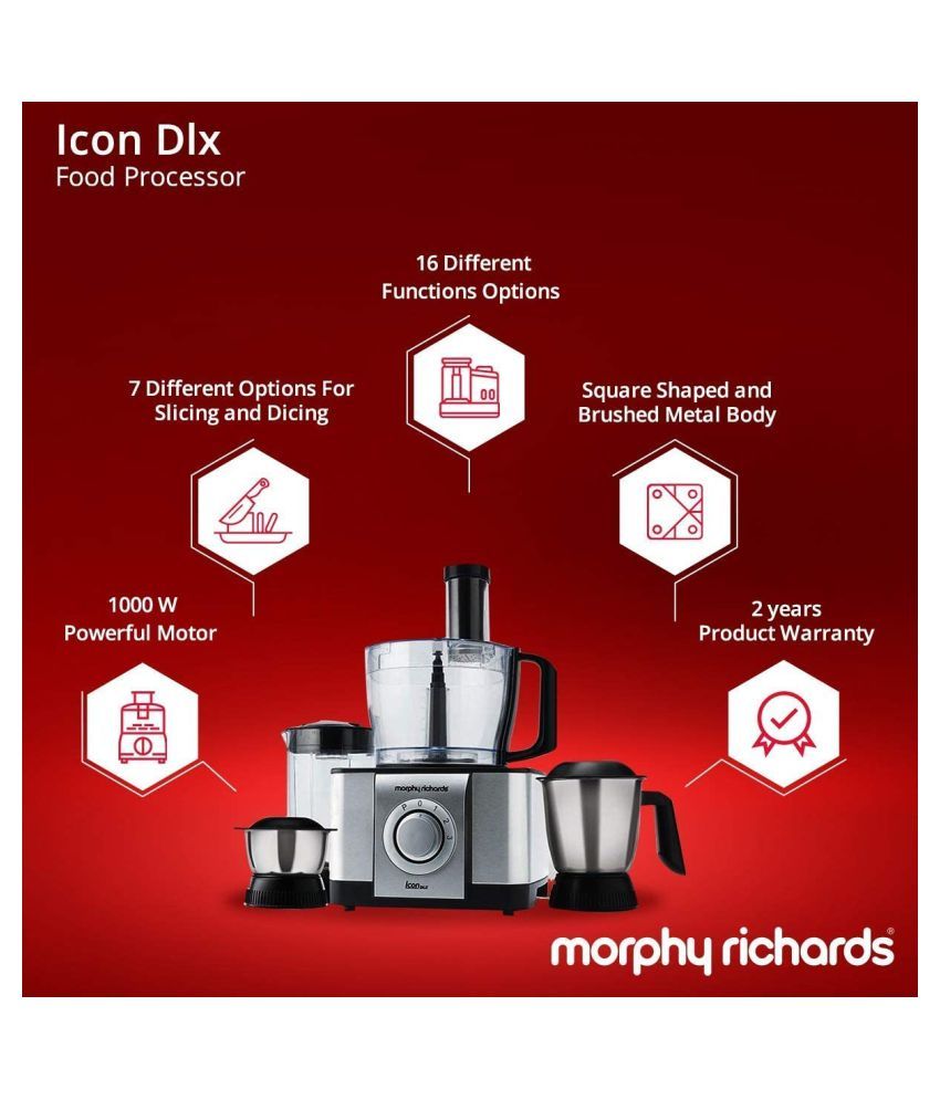 Morphy Richards Icon DLX 1000 Watt Food Processor Price in India Buy