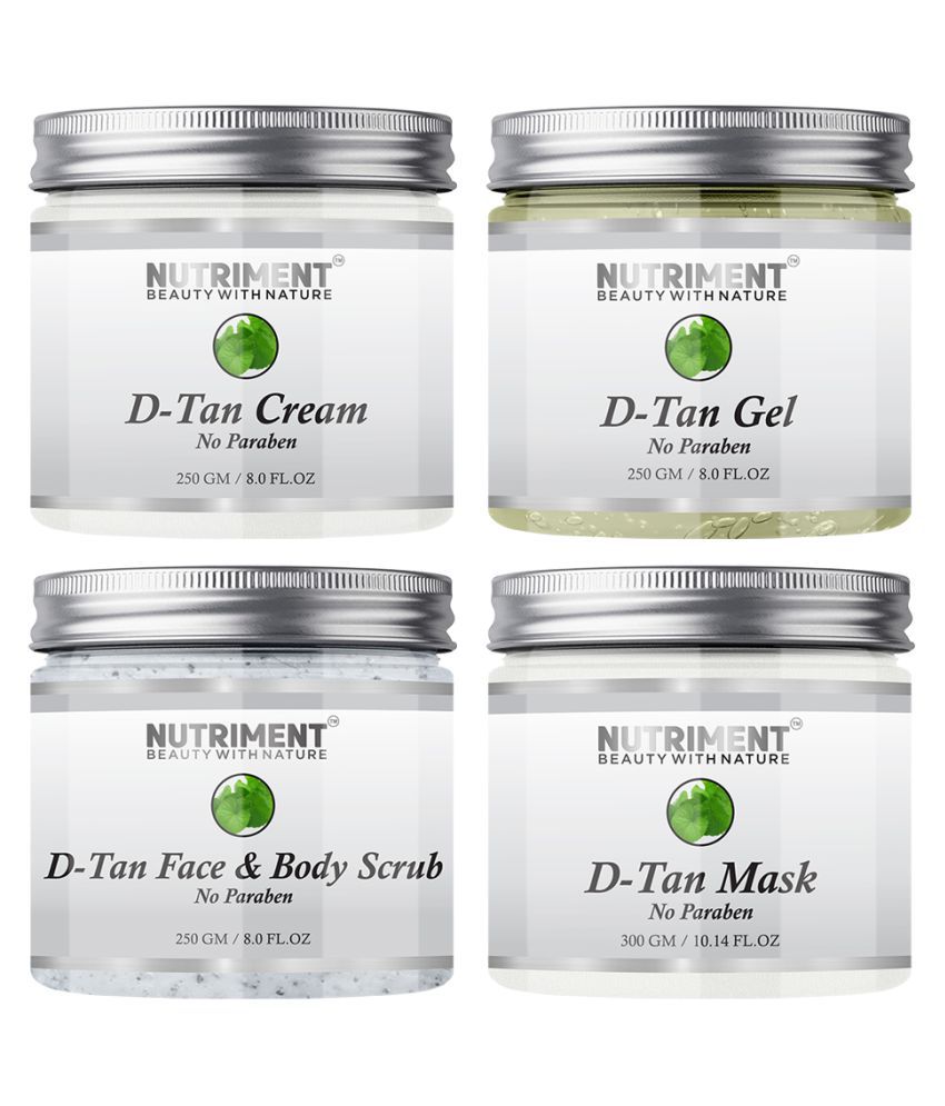 Nutriment D-Tan Scrub Gel Cream & Mask Facial Kit 300 g Pack of 4