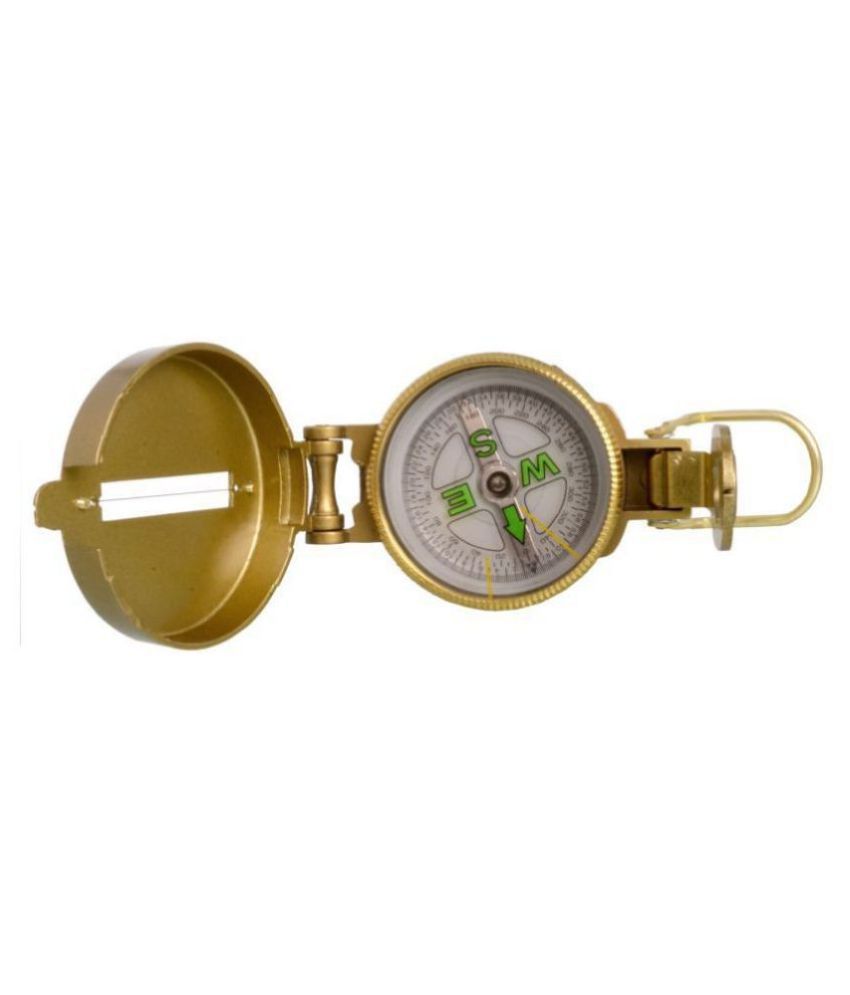 3-in-1 Metal  Golden Military Hiking Camping Lens Lensatic Magnetic Compass