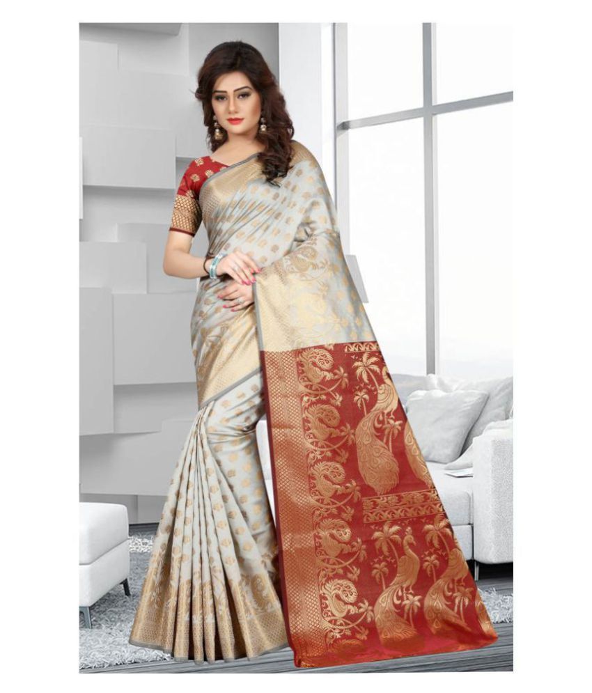     			Gazal Fashions - Multicolor Banarasi Silk Saree With Blouse Piece (Pack of 1)