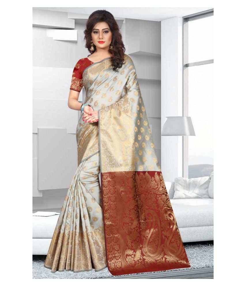     			Gazal Fashions - Beige Silk Saree With Blouse Piece (Pack of 1)