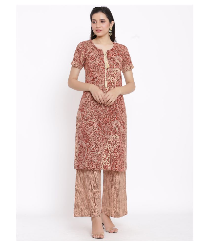     			SAART BUNAAI Cotton Kurti With Palazzo - Stitched Suit