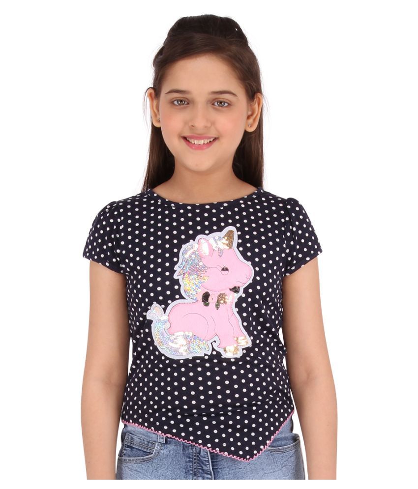     			Cutecumber Pack of 3 Girls Polyester Tops ( Navy )