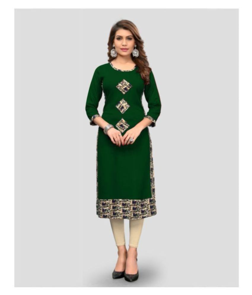 RANG RUP  Blue Crepe Womens Straight Kurti  Pack of 1   Buy RANG RUP   Blue Crepe Womens Straight Kurti  Pack of 1  Online at Best Prices in  India on Snapdeal