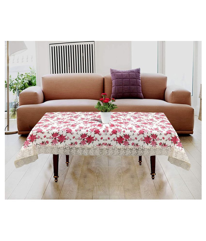     			HOMETALES Pink PVC Table Cover (Pack of 1)