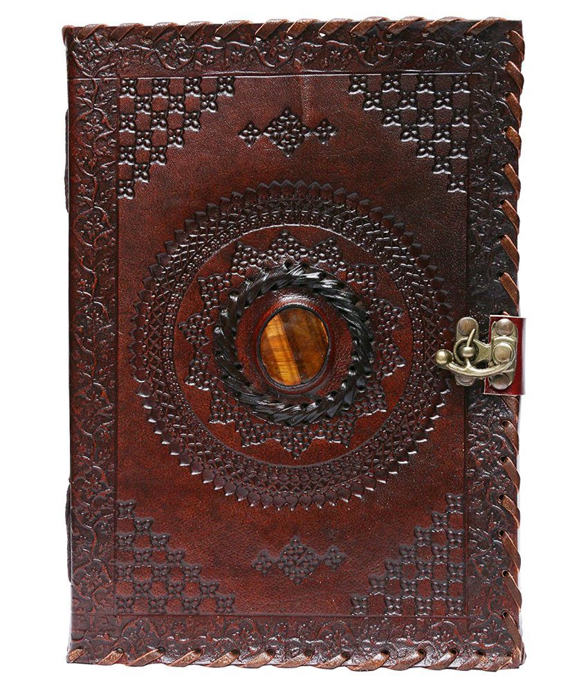 Hand Embossed Leather Diary Large Size, Embossed Leather Notebook