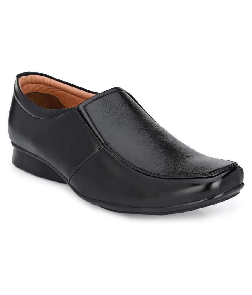     			Leeport - Black Men's Saddle Formal Shoes