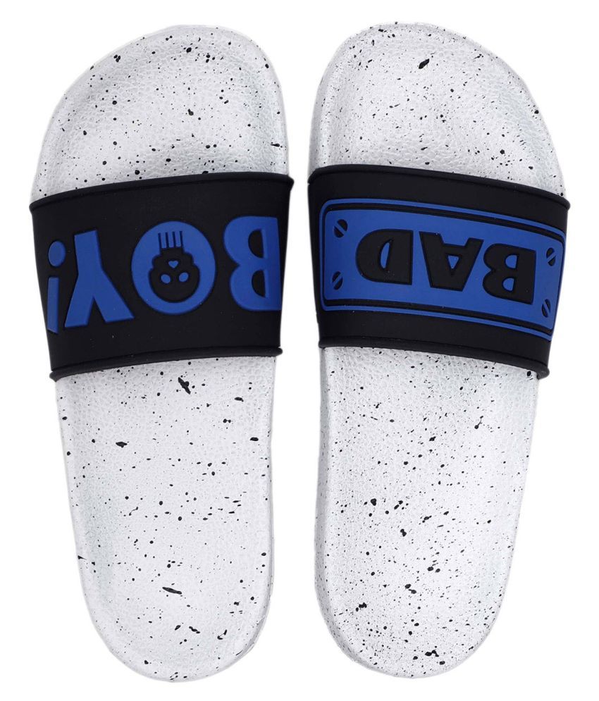     			Aadi - Blue Leather Slide Flip flop