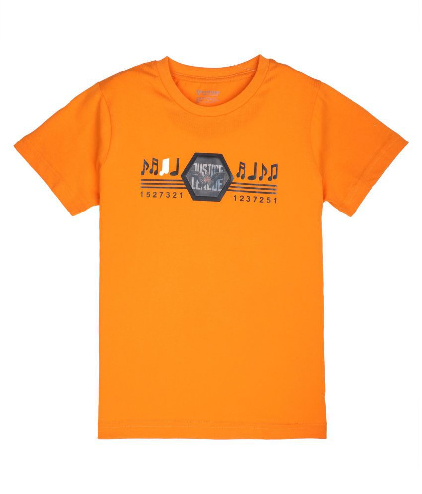     			Proteens Boys Orange 3D printed Tshirts