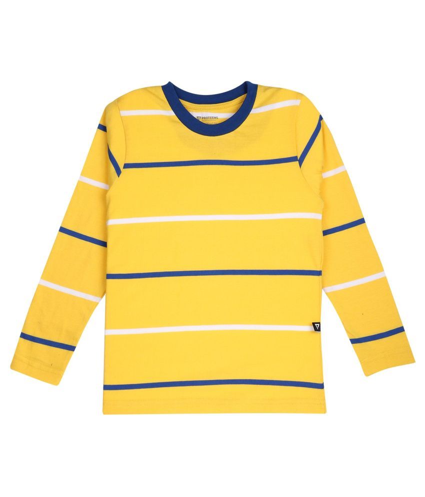     			Proteens Boys Yellow Printed Round Neck T-Shirts