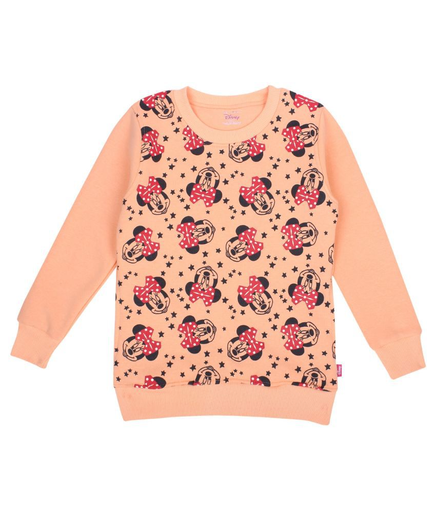     			Proteens Girls Peach Minnie & Friends Printed Round Neck Sweatshirt