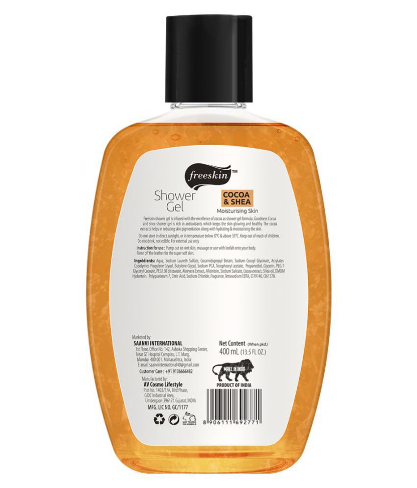 Free Skin Cocoa And Shea Shower Gel For Moisturising Skin Suitable All Skin Type Shower Gel 400