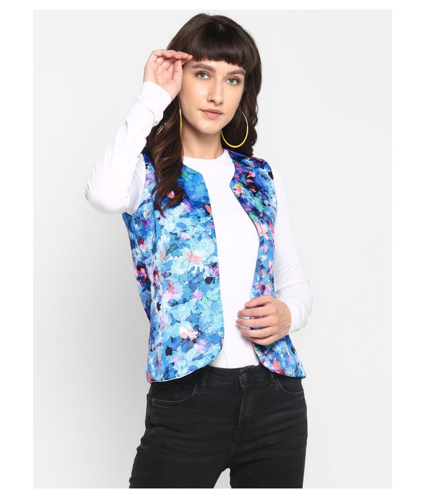     			Hangup Polyester Blend Blue Ethnic Jacket