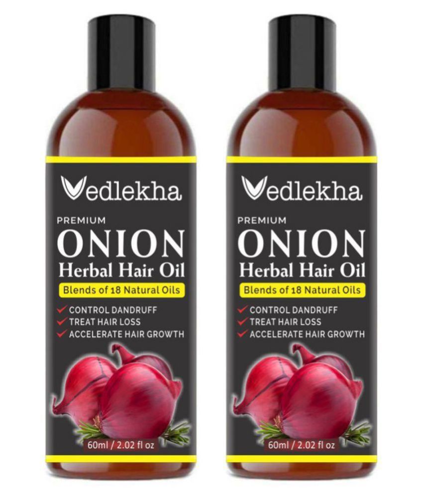     			Vedlekha ONION Herbal Hair Oil- For Treat Hair loss- 120 mL Pack of 2