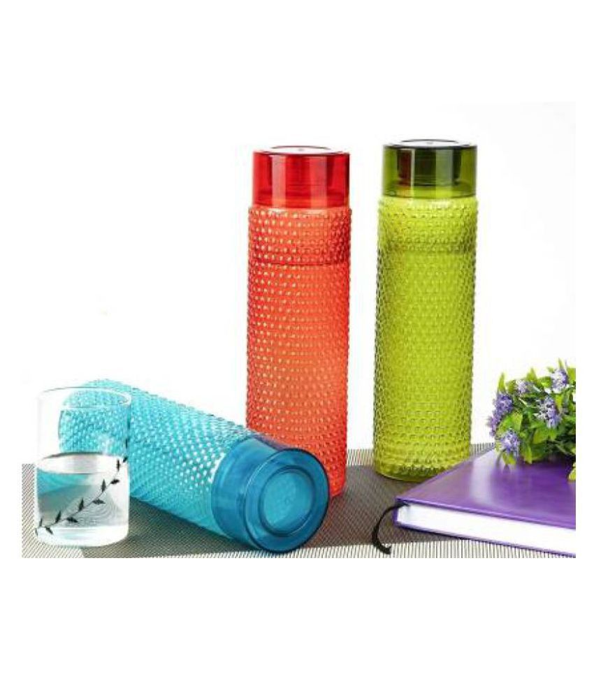     			Analog kitchenware na Multicolour 1000 mL Plastic Water Bottle set of 3