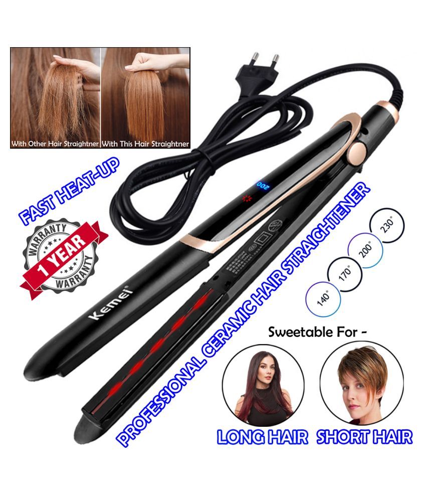 PTC Heater Instant Heat Up Ceramic Hair Straightener Infrared Iron For Lady 30W Multi Casual
