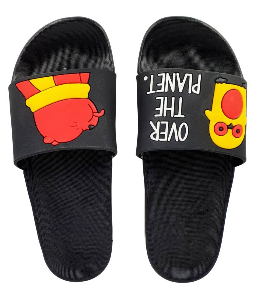     			Pampy Angel Black Slippers