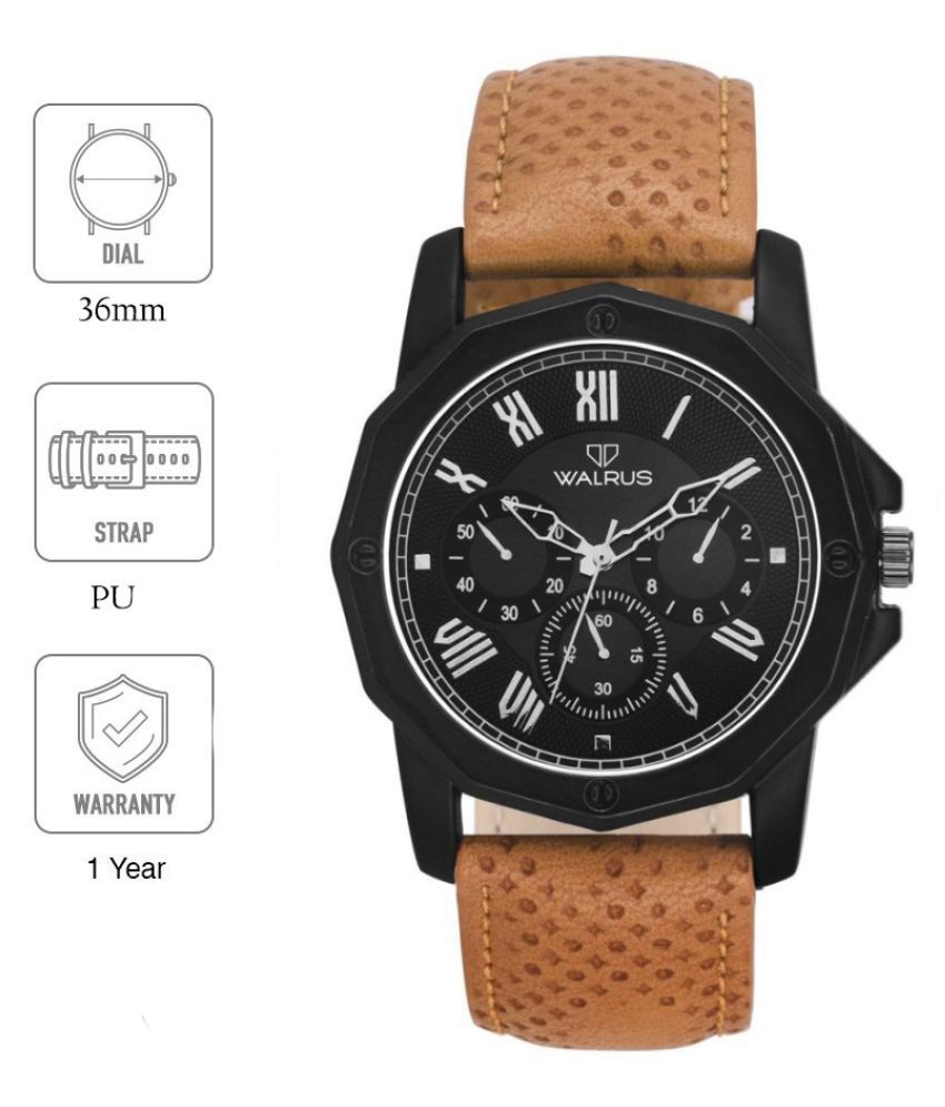     			Walrus WWM-JAY-020902-DD-02 Leather Non-Functional Chronograph Men's Watch