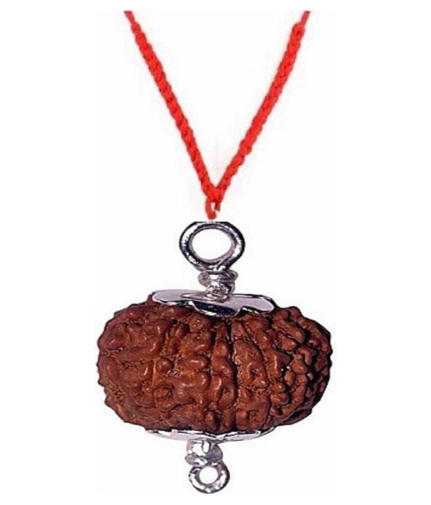     			9  Mukhi Rudraksha Made in German Silver Metal Lab Certified (Origin - Java) Hand Picked Matured Rudraksha