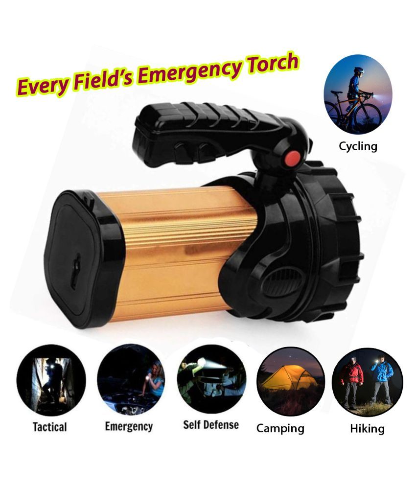     			Big Emergency Rechargeable Long Range & Ultra Bright Security Torch Light Above 50W Flashlight Torch - Pack of 1