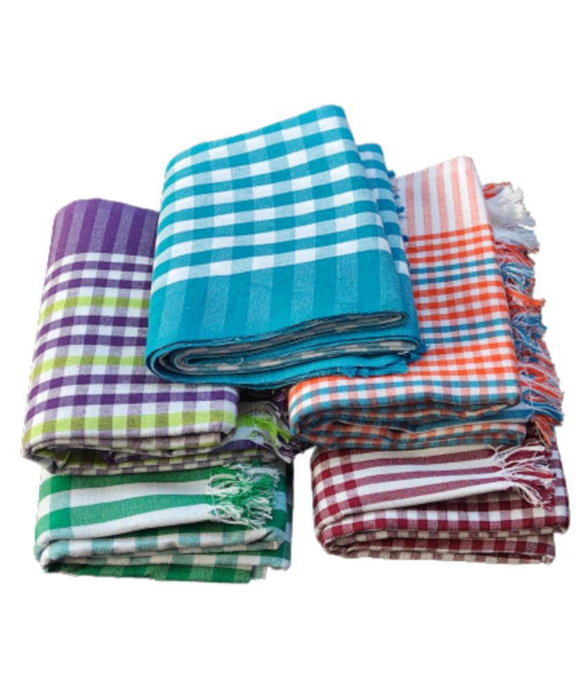     			KAKUMANU Set of 5 Cotton Bath Towel Multi