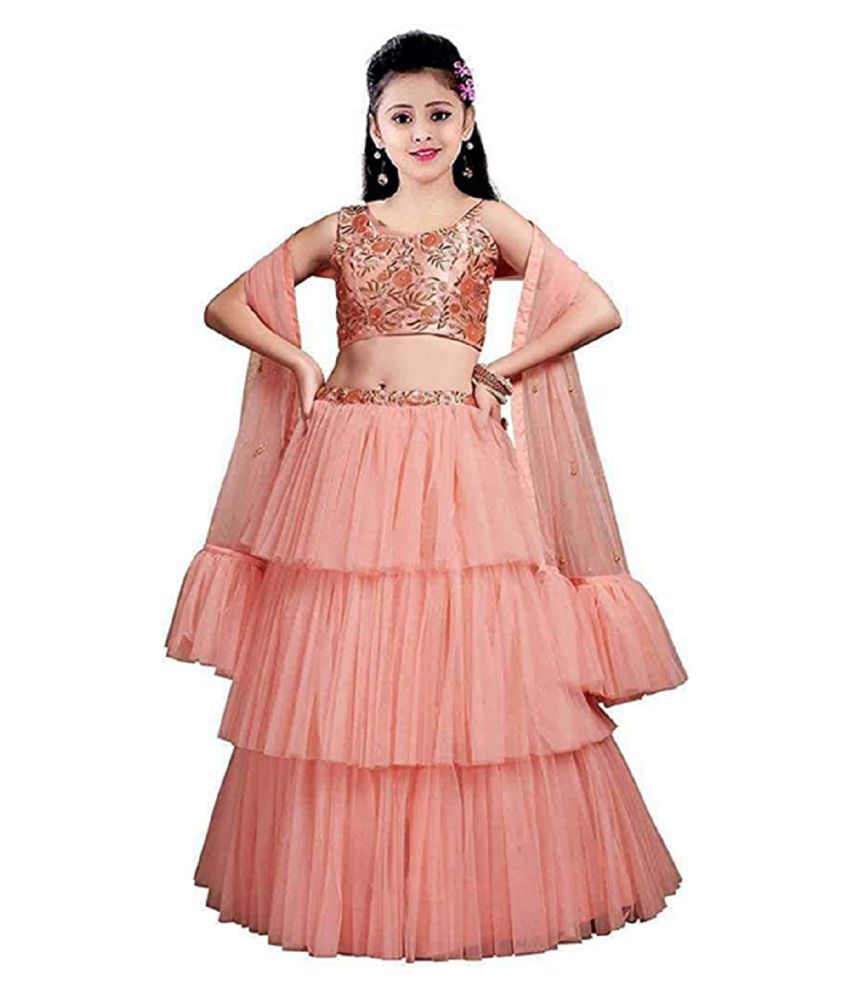 net ruffle lehenga choli