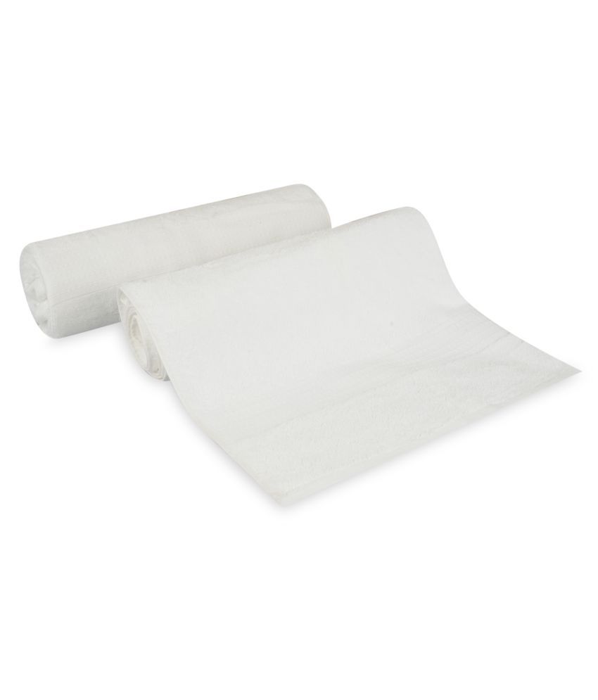 Lush & Beyond Set of 2 Cotton Bath Towel White