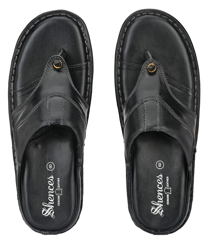     			SHENCES Black Flip Flops