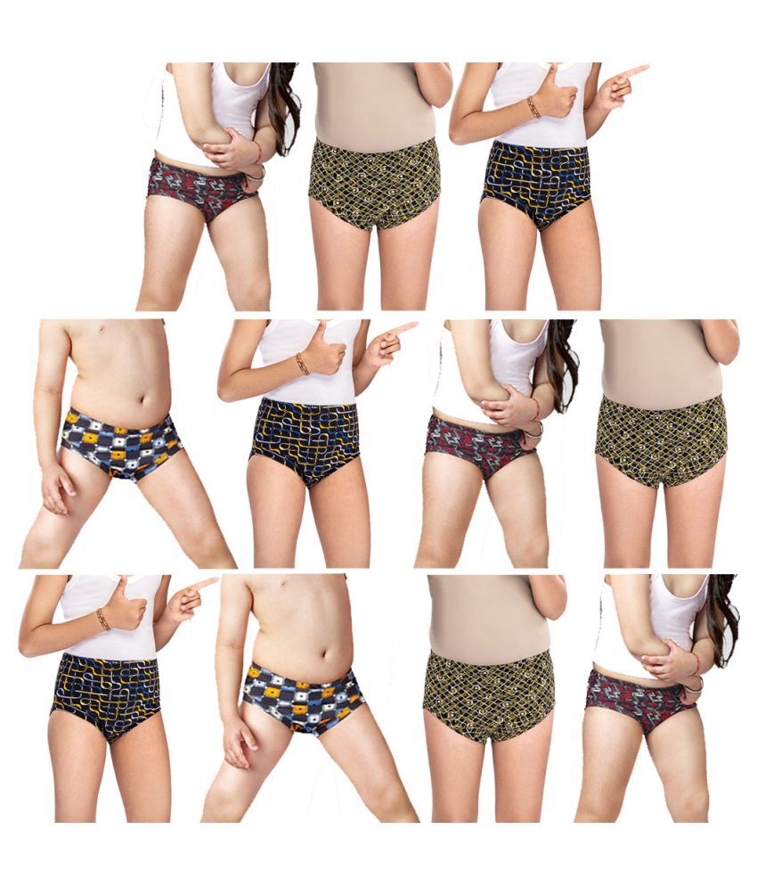     			Dixcy Crazy Cotton Printed Multicolour Jetty/Panty/Underwear/ for Kids/Boys/Girls - Pack of 11