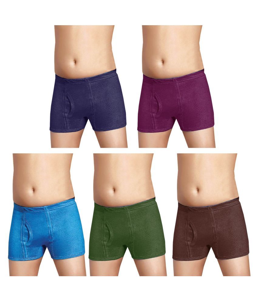     			Dixcy Josh Fine Cotton Solid/Plain Multicolour Trunk/Bloomer/Underwear/ for Kids/Boys - Pack of 5