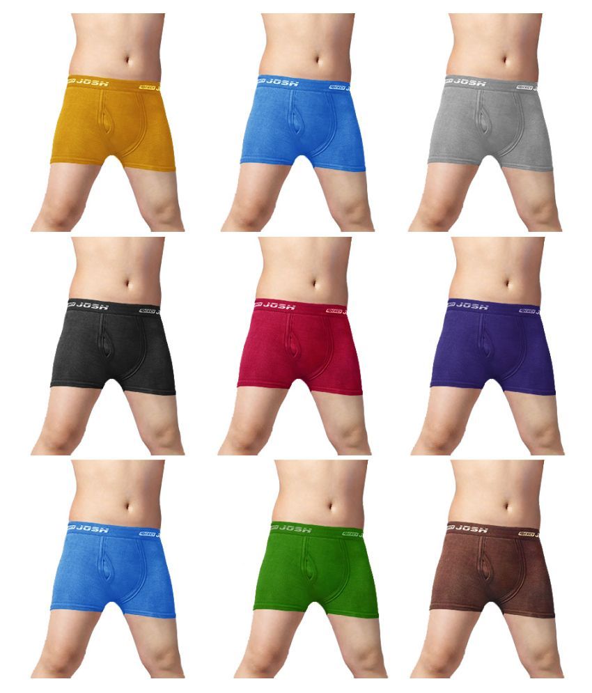     			Dixcy Josh ICD Cotton Solid/Plain Multicolour Trunk/Bloomer/Underwear/ for Kids/Boys - Pack of 9