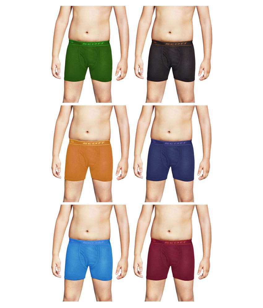     			Dixcy Scott Cross Cotton Solid/Plain Multicolour Trunk/Bloomer/Underwear/ for Kids/Boys/Girls - Pack of 6