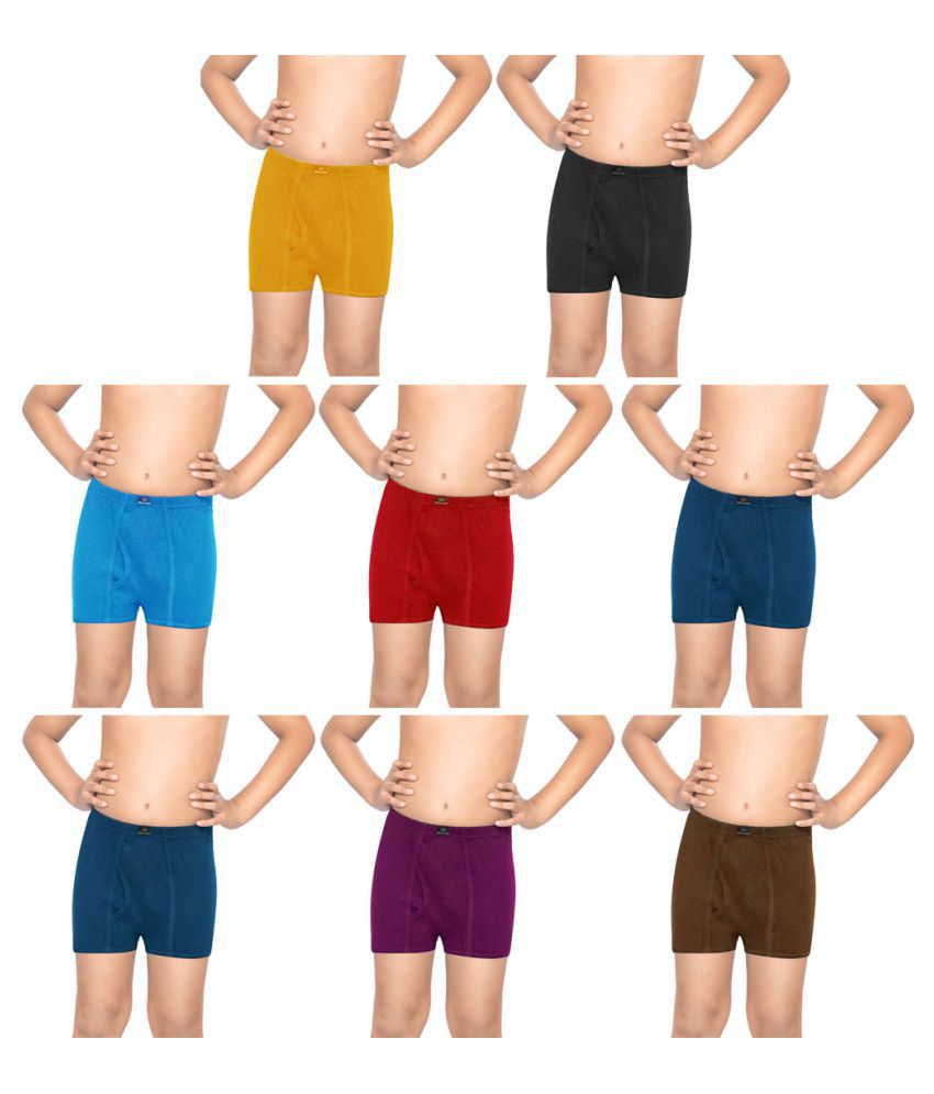     			Dixcy Scott Swish Cotton Solid/Plain Multicolour Trunk/Bloomer/Underwear/ for Kids/Boys - Pack of 8