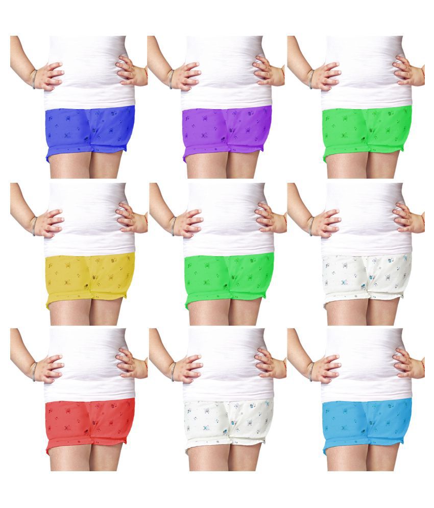     			Dixcy Slimz - Multi Cotton Girls Bloomers ( Pack of 9 )