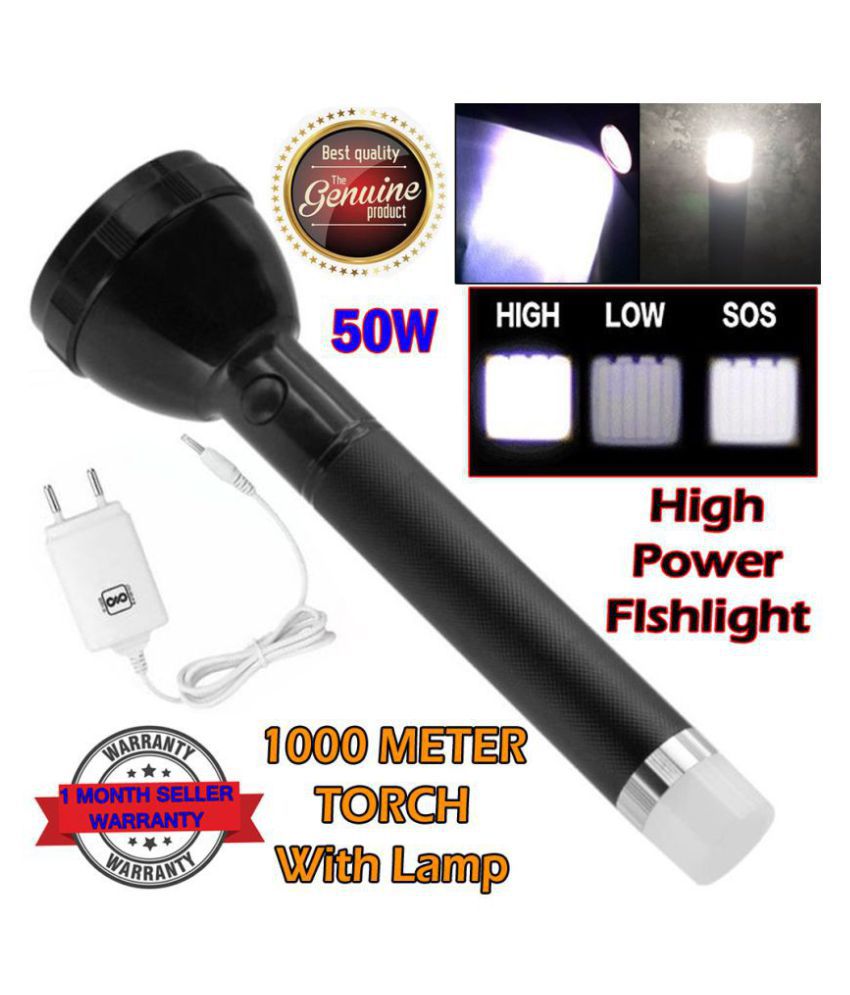 SM 9W Flashlight Torch 2 in 1 Rechargeable - Pack of 1