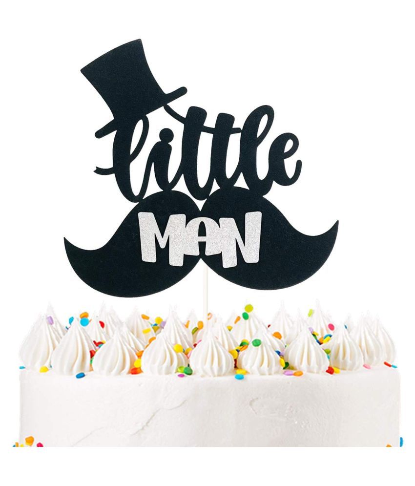     			ZYOZI Party Decoration Little Man Cake Topper for Baby Shower Baby Boy Birthday Gender Reveal Party Decorations Supplies